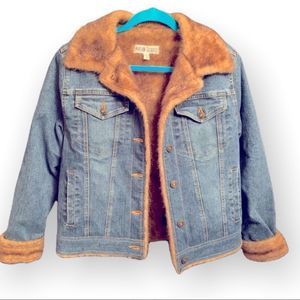 EUC COAT W/FAUX FUR Vintage Marvin Richards jean jacket. Rare find! S